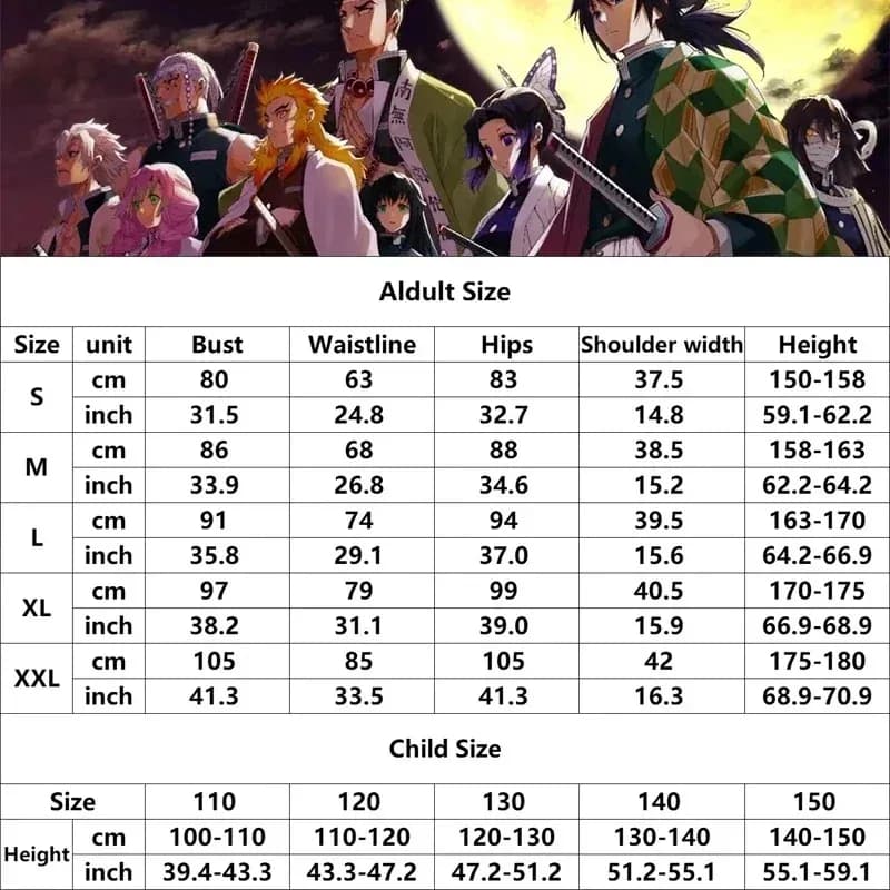 Aime Tokitou Muichirou Demon Slayer Cosplay Kimetsu No Yaiba Kisatsutai Uniform Wig Halloween Costume for Womanx;8's,6;