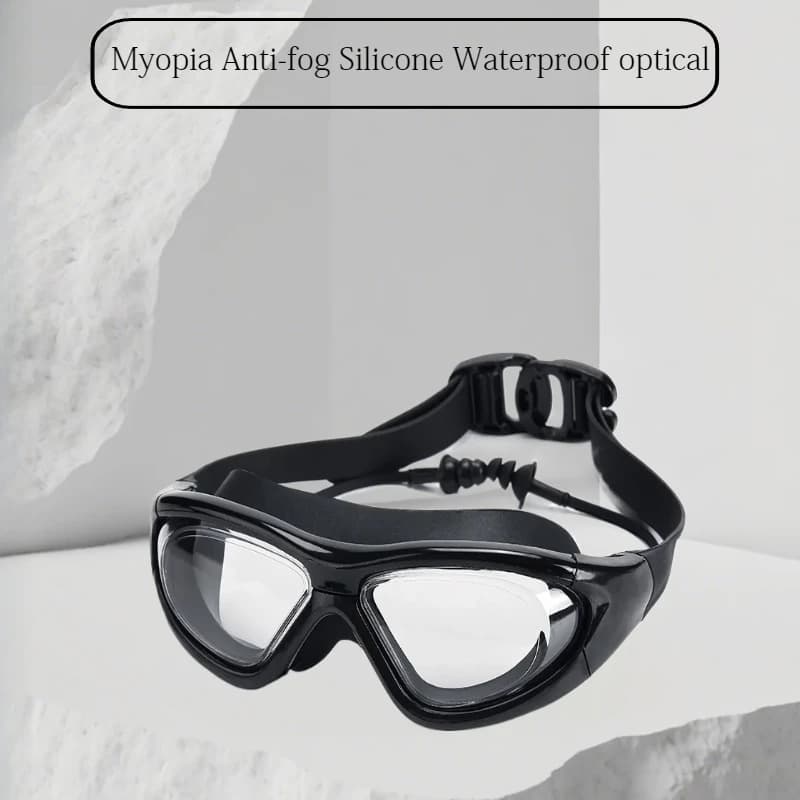 Men's Professional Swimwear Oats Miopia Waterproof Silicone Optic Glasses Ear Caps Swimming Glasses