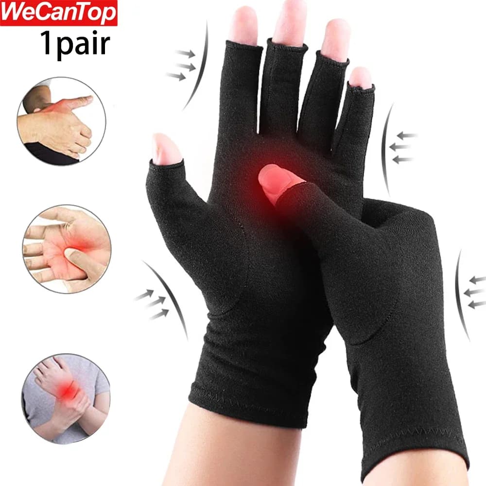 1 paio di guanti per artrite a compressione supporto per il polso sollievo dal dolore articolare in cotone tutore per le mani braccialetto per terapia per donne e uomini tunnel carpale