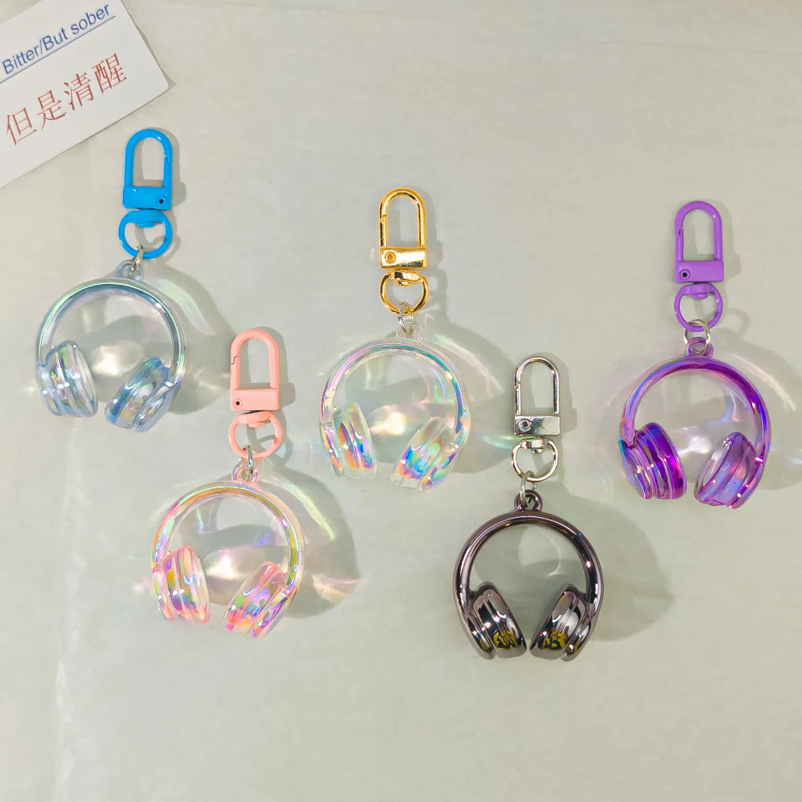 Keychain Mobile Phone Chain Earphone Charm Backpack Hanging Decoration Accessories Gifts 1PC Cute Creative 3D Earphones Pendant