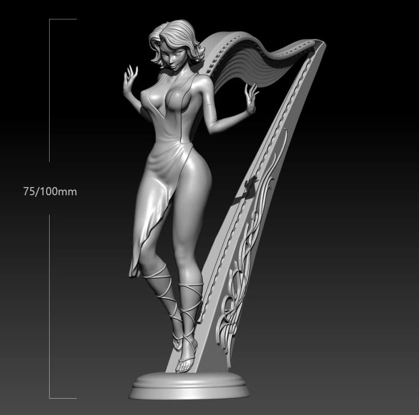 1/24 75mm 1/18 100mm Kit modello in resina Musica Piano Girl Figurine Non verniciato Nessun colore RW-498