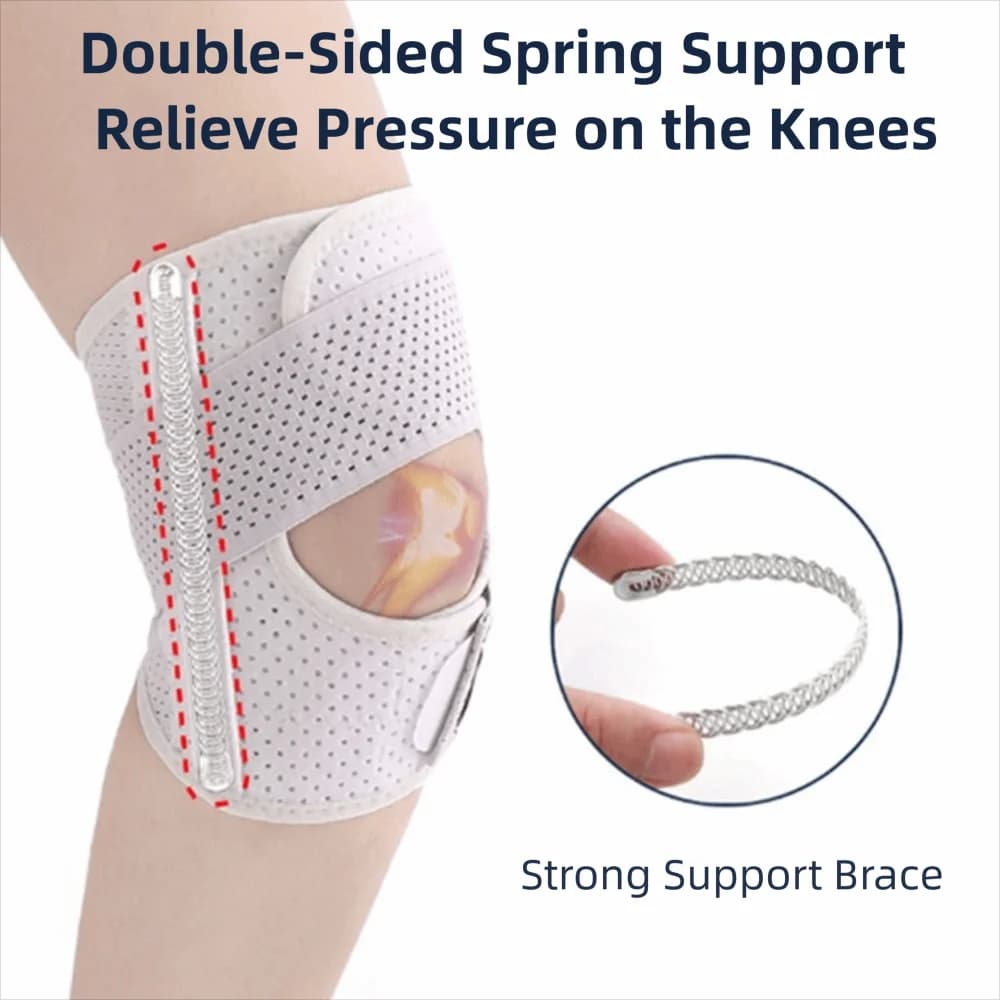 Stabilizzatori laterali per ginocchiera regolabile Supporto per compressione avvolgente per ginocchio elastico leggero Manicotto di compressione per ginocchio traspirante