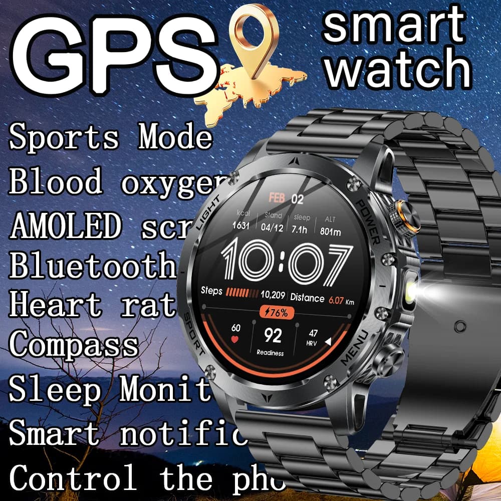 DAORKOW 2025 Nuovi Uomini di Sport All'aria Aperta Astuto Della Vigilanza 1000mAh Batteria da 1.7 pollici HD Display Della Frequenza Cardiaca IP68 braccialetto Impermeabile
