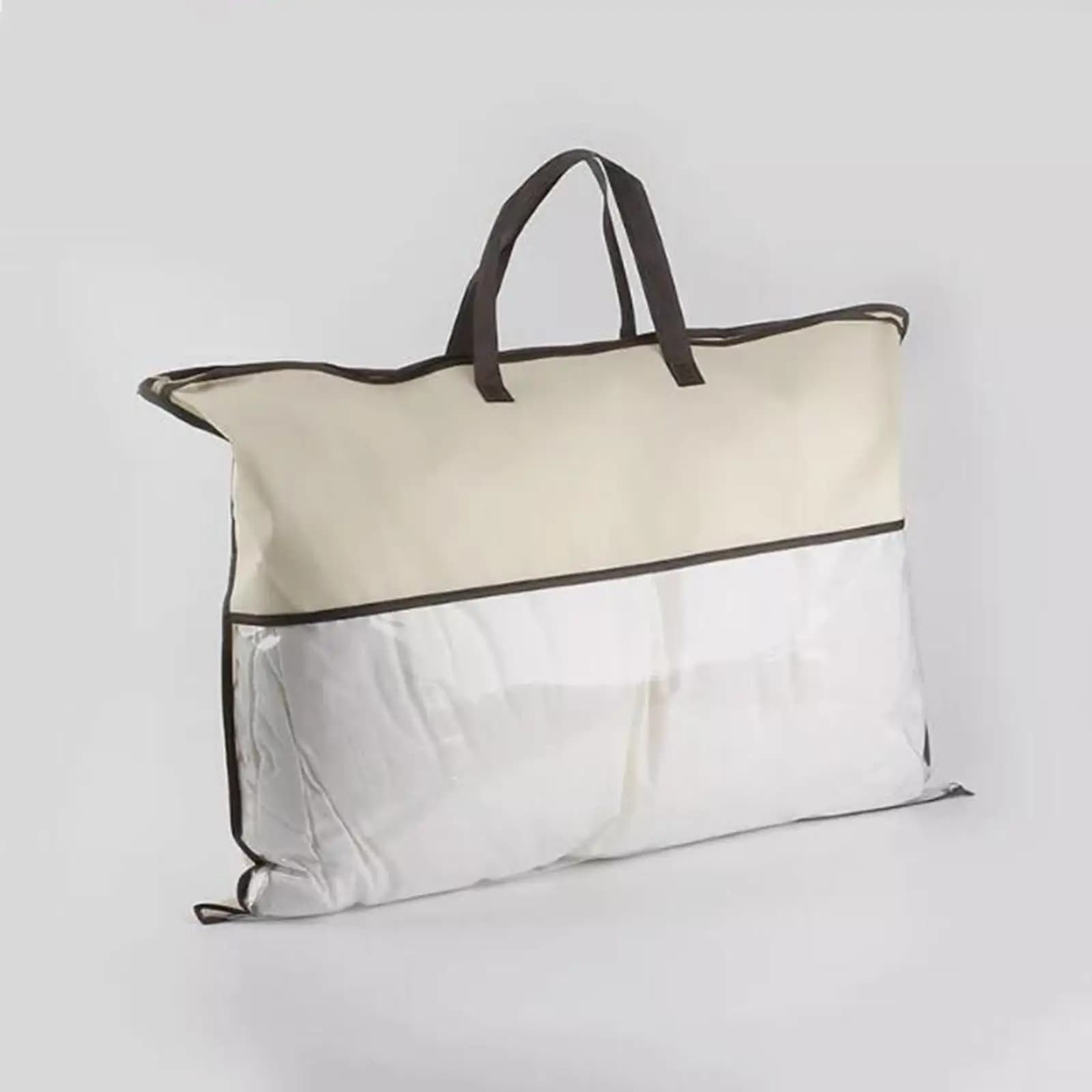 Portable Bedding Storage Bag with Zipper Large Capacity Blanket Organizer Handbag for Dorm Room Travel