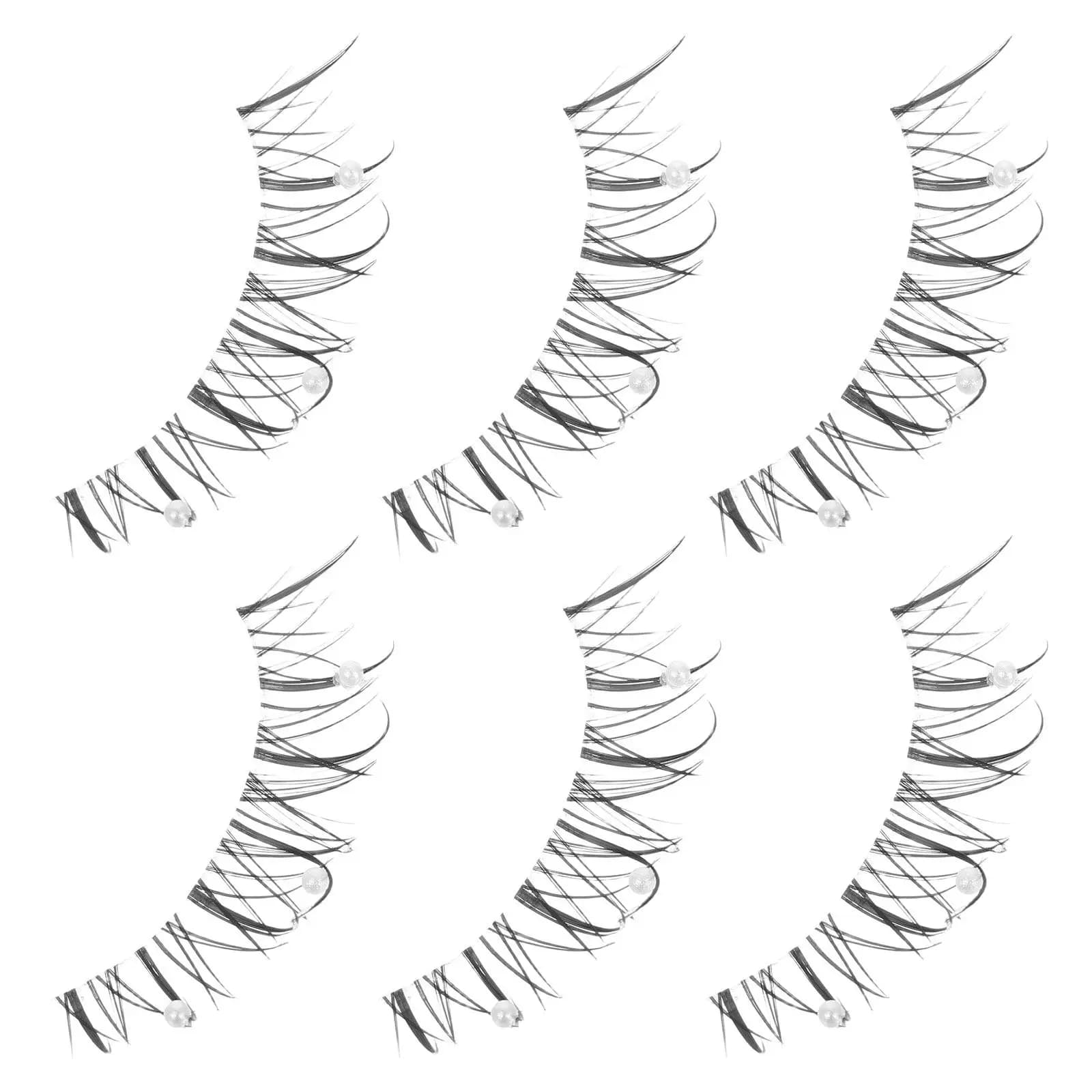 Ciglia Finte Sintetiche Stile Manga Effetto Perla, Aspetto Naturale, Scintillanti e Drammatiche, per Costumi e Banchetti Donna