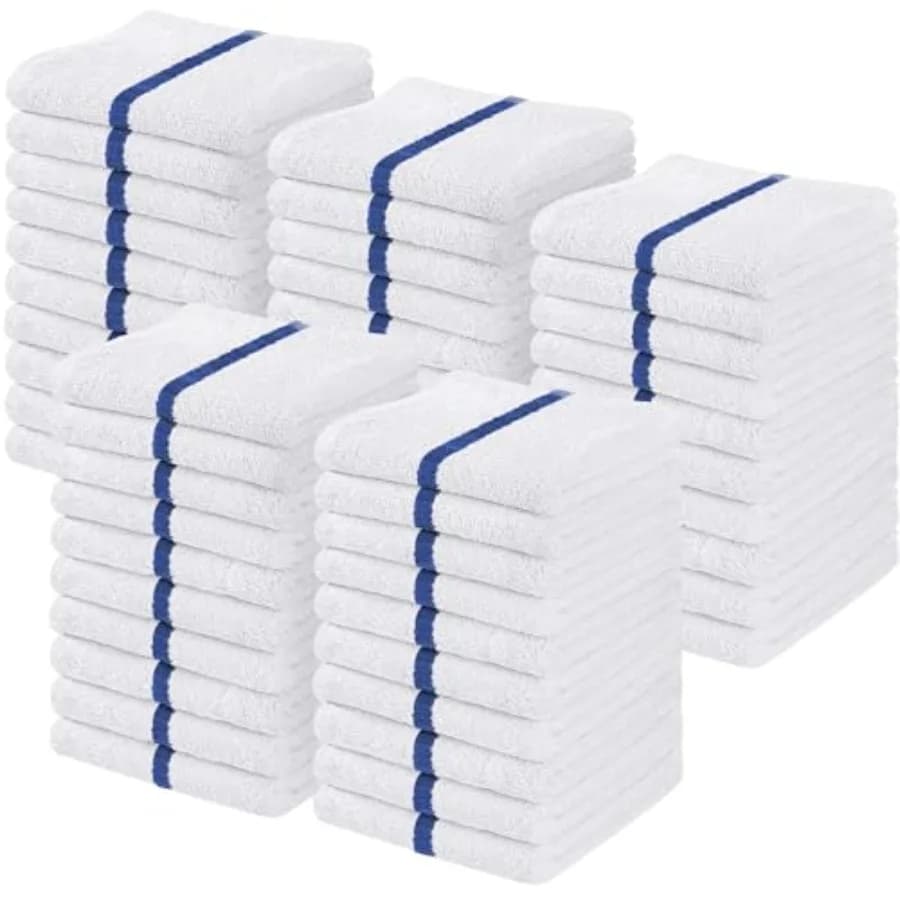 Asciugamani da Bar per Cucina, Confezione da 50, 16x19 Pollici, 100% Cotone, Altamente Assorbenti, Asciugatura Rapida, Panni per Pulizia, Strofinacci da Bar, Panni da Cucina
