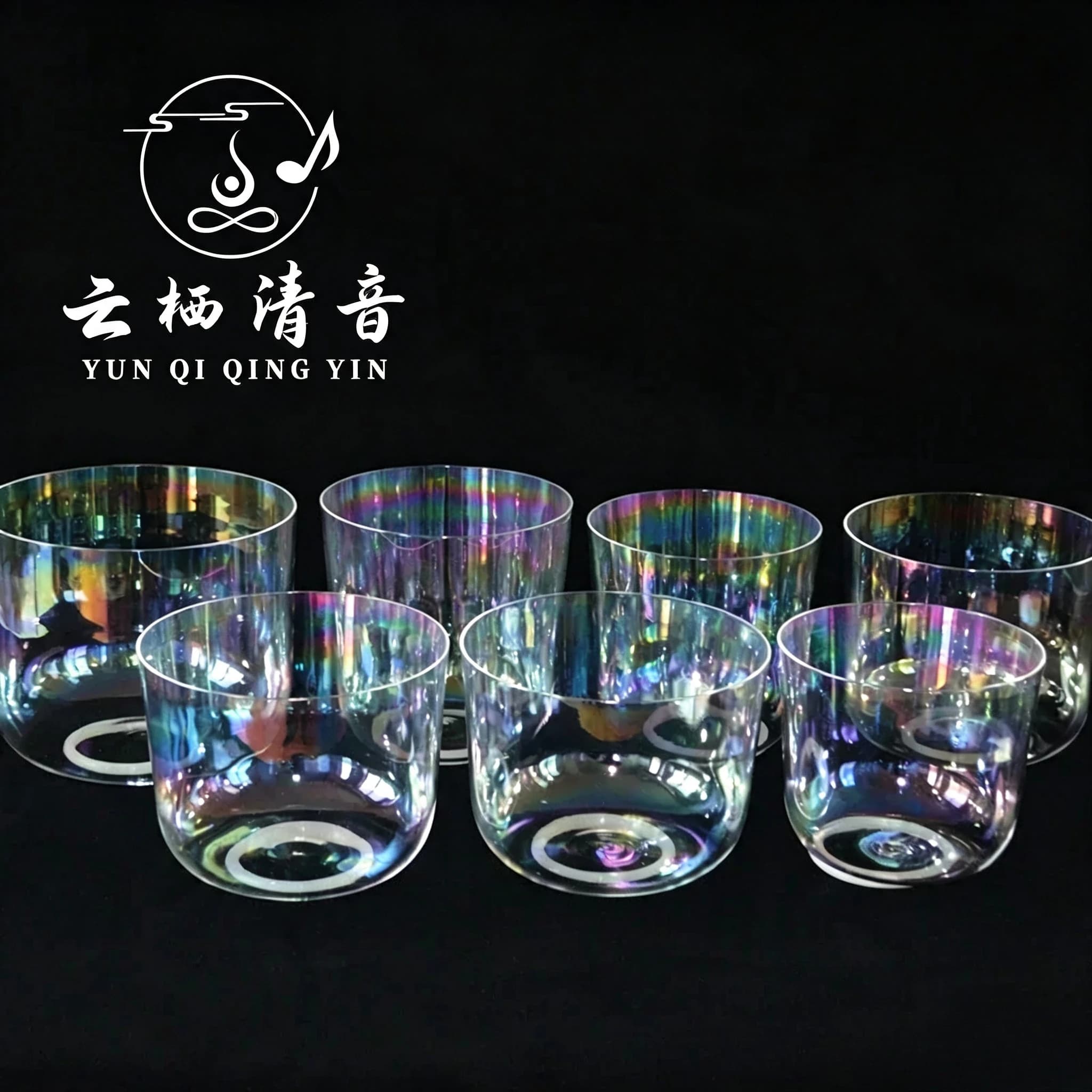 Yunqiqingyin Clear Transparent Crystal Singing Bowl Handmade Yoga Meditation Sound Healing Relax Musical Gift