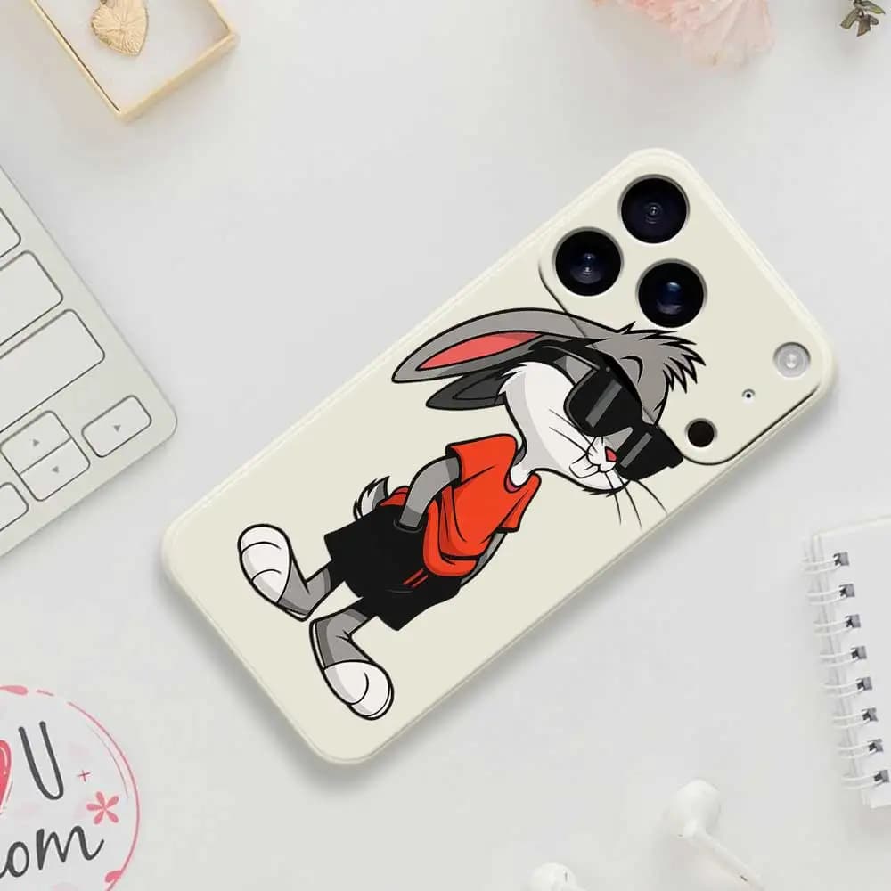 Cold Rabbit Phone Case for iPhone 17 Pro Max 17 Air 16 15 14 Plus 13 12 11 Pro Max XS Max XR 7 8 Plus 16E Silicone Soft Cover