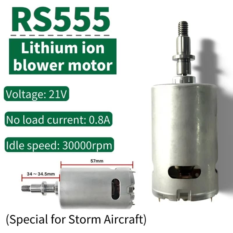 Motore RS555 Motore CC ad alta potenza 21 V - Motore ventilatore/ventola tempesta con batteria al litio
