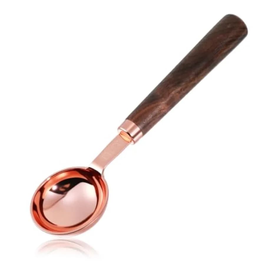 1 Tablespoon Scoop, Coffee Measuring Spoon with Wood Handle, Stainless Steel Coffee Scoop for Beans, Espresso, Protein Powders,