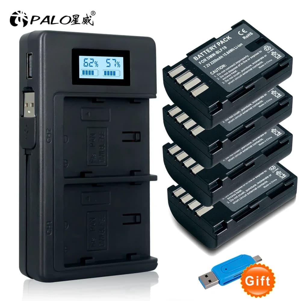 PALO 2200mAh DMW-BLF19E DMW-BLF19 DMW BLF19 BLF19 BLF19E batteria per fotocamera per Panasonic Lumix GH3 GH4 GH5 G9