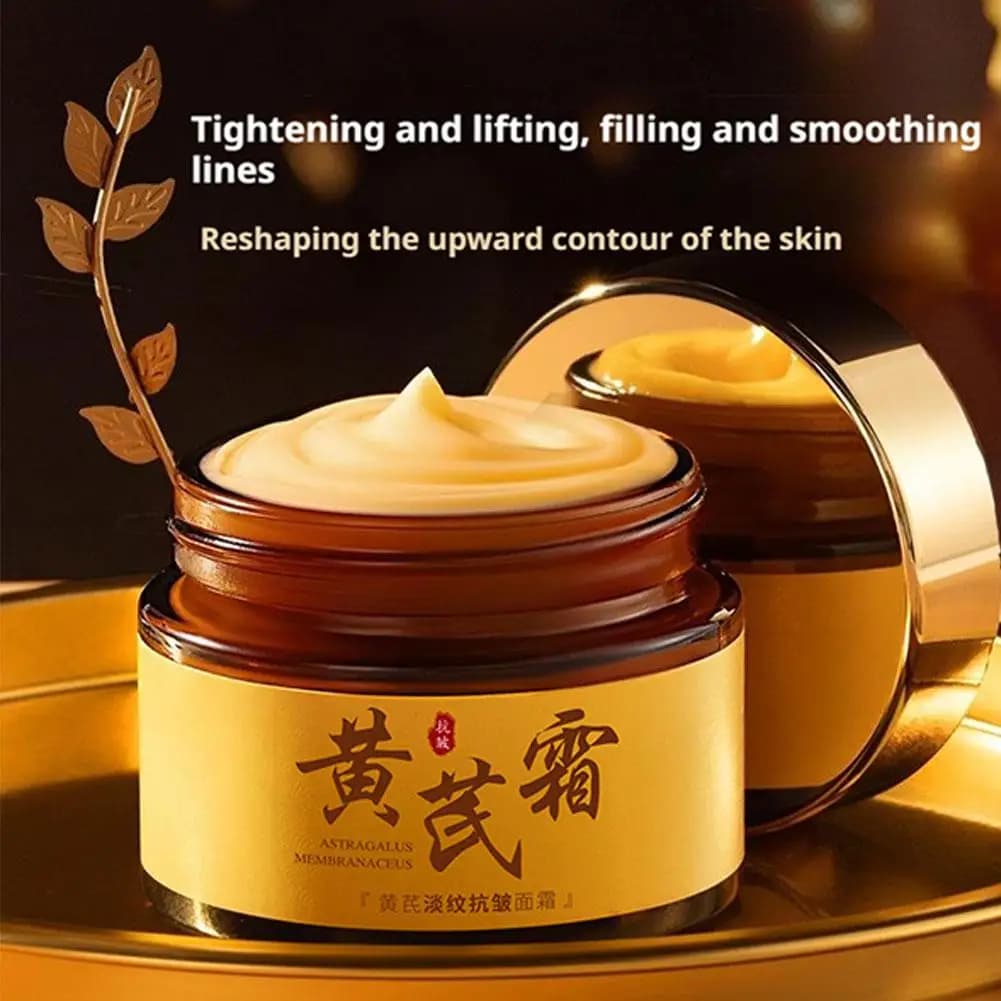 La crema antirughe al ginseng Huangqi migliora la pelle giallastra opaca idrata idrata illumina stringe la cura del viso