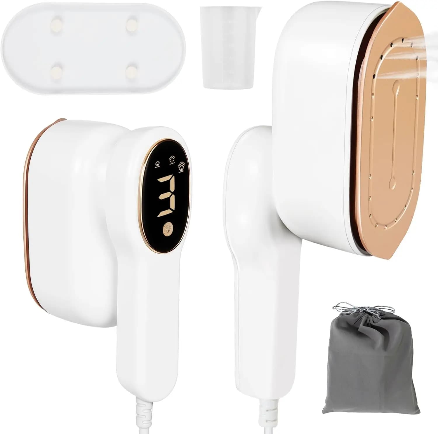 1200W Handheld Travel Steamer with LCD Display, 3 Modes & 5s Fast Heat-Up for Wrinkle-Free Clothes