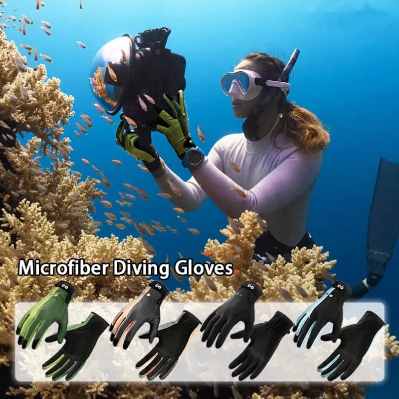 Silicone grip diving gloves Water sports surf gloves Snorkeling gloves Microfiber swimming training gloves