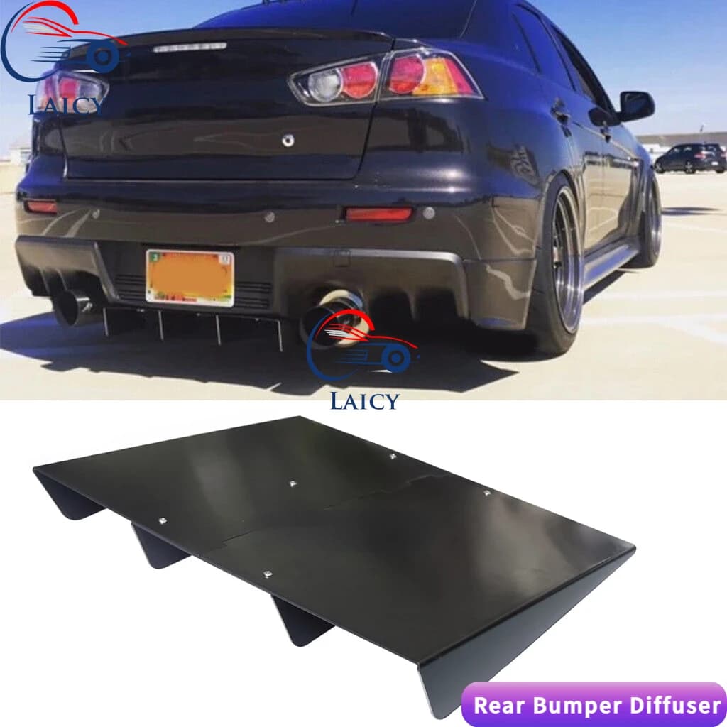 LAICY For MITSUBISHI Lancer EVO X Rear Bumper Diffuser 4-Fin Spoiler Lower Lip Splitter Lower Chin Fins Car Body Kits