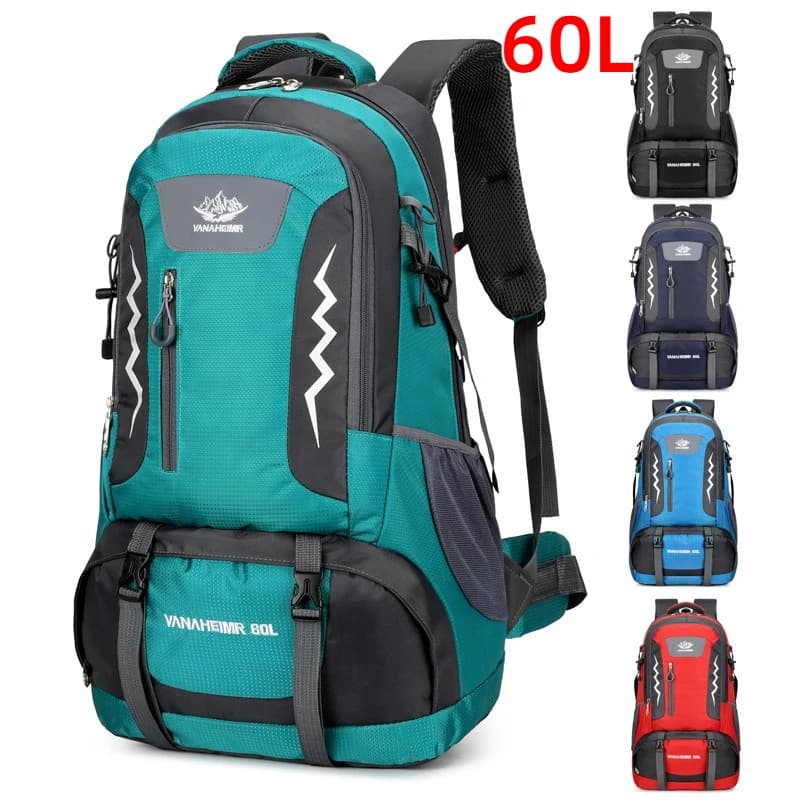 Zaino da trekking per sport all'aria aperta da 60 litri Zaino da campeggio per alpinismo da uomo resistente all'acqua Zaini da donna Mochila espansivel