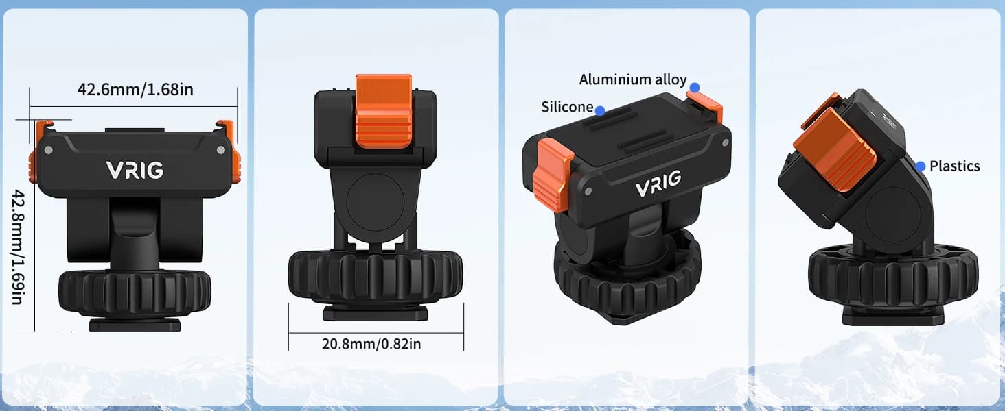1 piece cold shoe attachment adapter for DJI OSMO Action 5 Pro/4/3, quick release magnetic adapter with 1/4'''' port for photo tripod