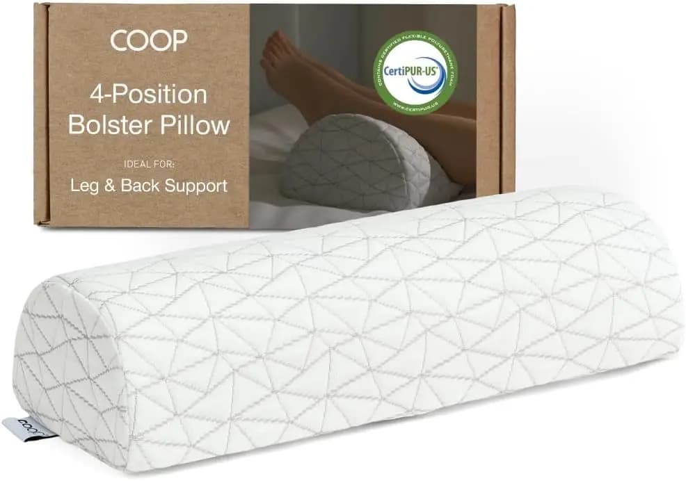 Cuscino a Mezzaluna Regolabile in Memory Foam, 21x8, Supporto a 4 Posizioni per Ginocchia, Gambe, Collo, Lombare, Punti di Pressione