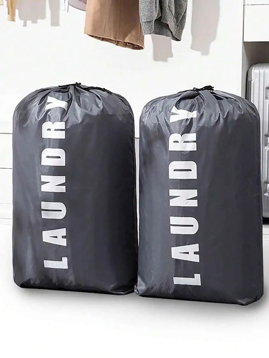 Travel Laundry Bag With Drawstring Machine Washable Dirty Clothes Organizer Large 24x36 Inch Foldable