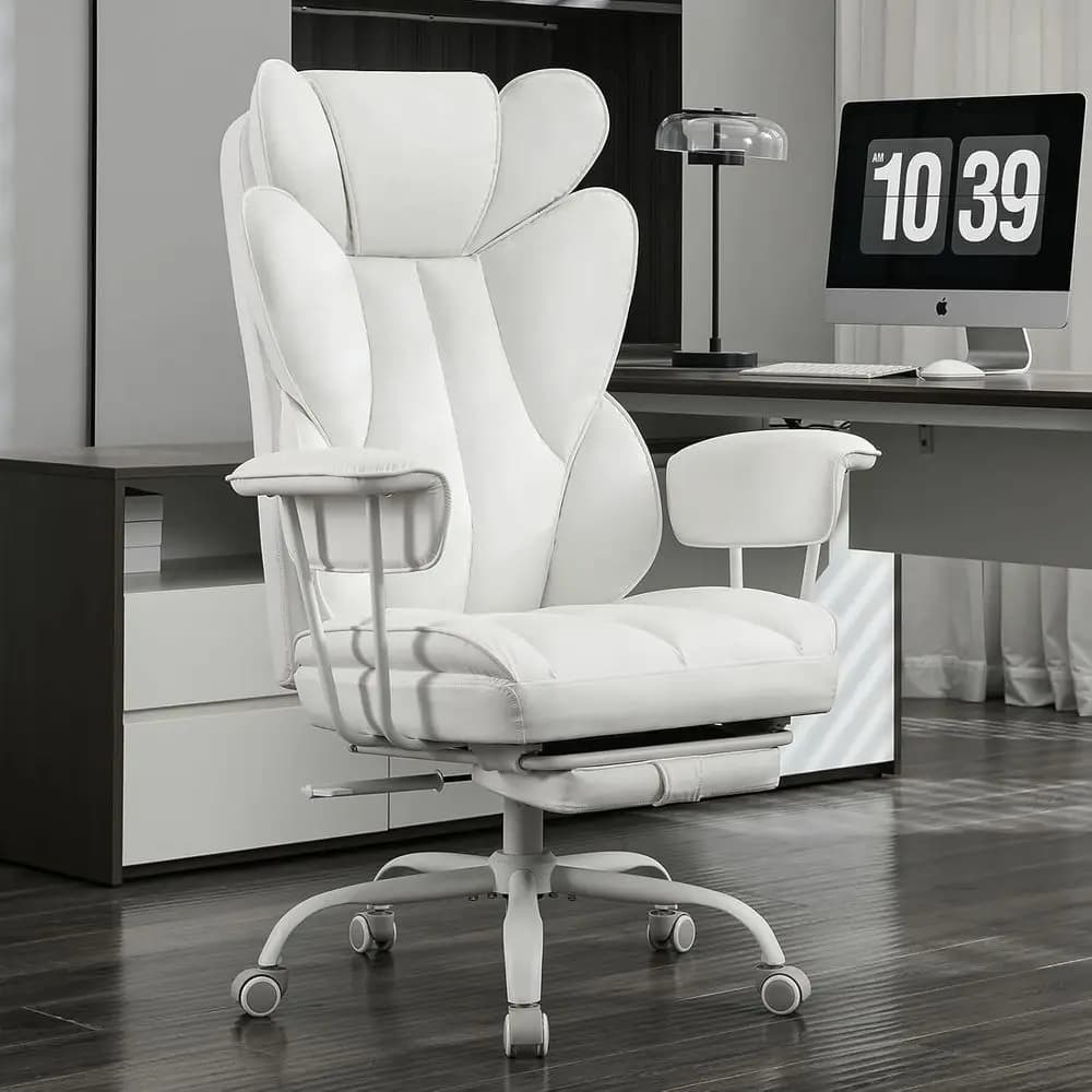 Big and Tall Office Desk Chair - Wide Ergonomic Executive with Footrest, High Back Lumbar Support Reclining Gaming Computer Chai