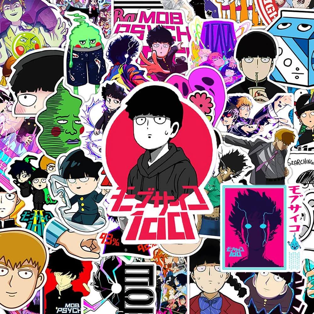 10/30/50pcs Mob Psycho 100 Japanese Anime Stickers Decals DIY Skateboard Phone Notebook Bike Cartoon Graffiti Decals Decoration