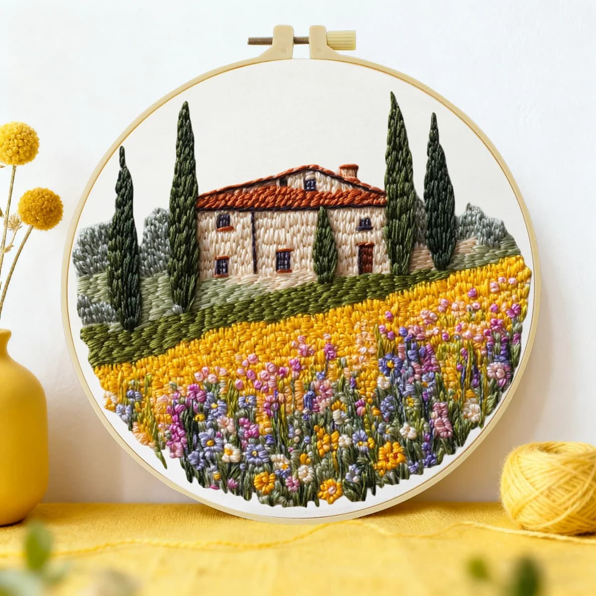 1 pz 20X20 CM/15X15 CM 7.87/6.3 pollici Bellissimo Paesaggio Borsa Ricamo Starter Kit FAI DA TE cucito arte Set per Principiante ago arte
