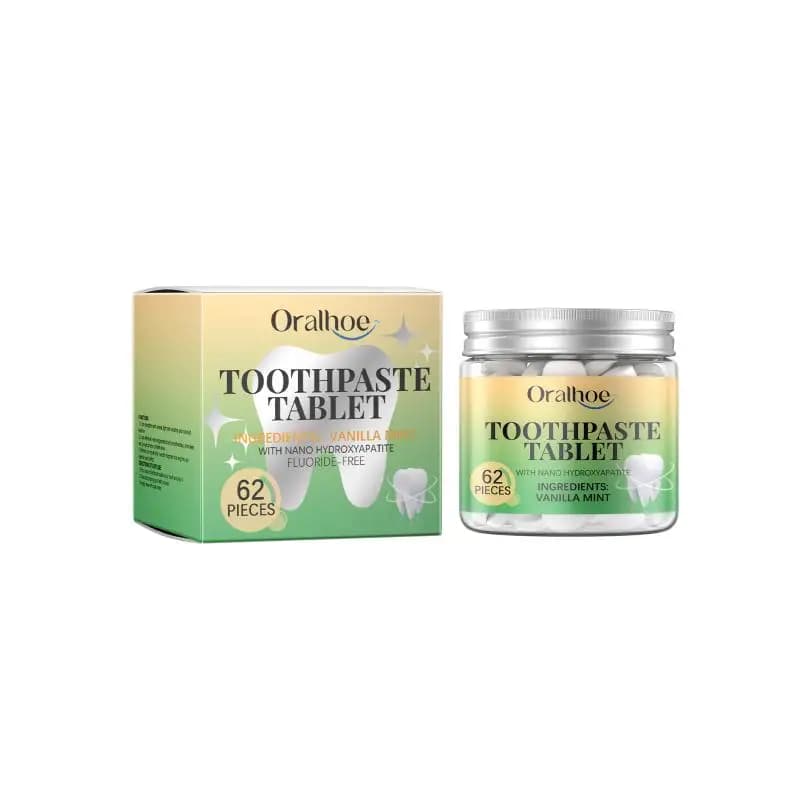 Pastiglie di Dentifricio Sbiancanti alla Vaniglia e Menta, Rimozione Profonda delle Macchie, Alito Fresco, Portatili, per Adulti e Bambini