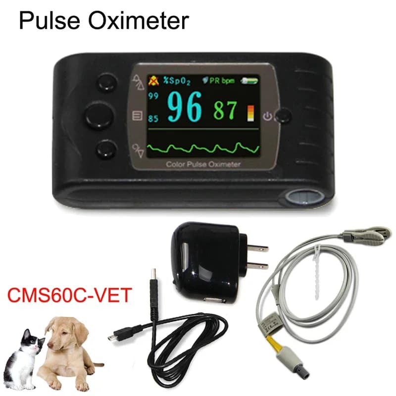 New Versatile Veterinary Oximeter Sinohero with USB, Blood Oxygen Monitor, SPO2, Cardiac Frequency Monitoring, Eyebrow/Lingua for Animals
