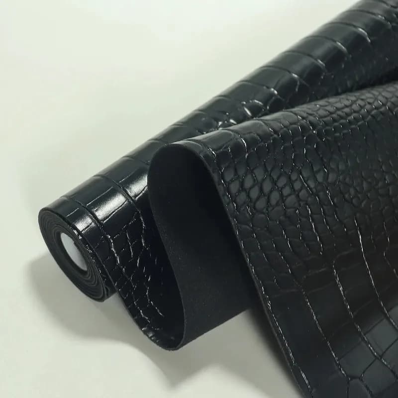 Crocodile Pattern PVC Faux Leather Fabric Thicken Backing Cloth Synthetic Leather Material for Bag Belt Wallet DIY Sewing Crafts