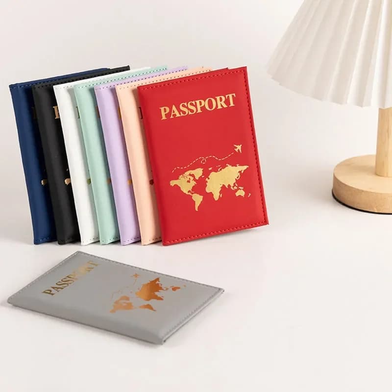 Copertine per passaporto per biglietti unisex Custodia protettiva per passaporto da viaggio Custodia protettiva per passaporto in PU Modello di mappa ID Porta carte di credito Accessori