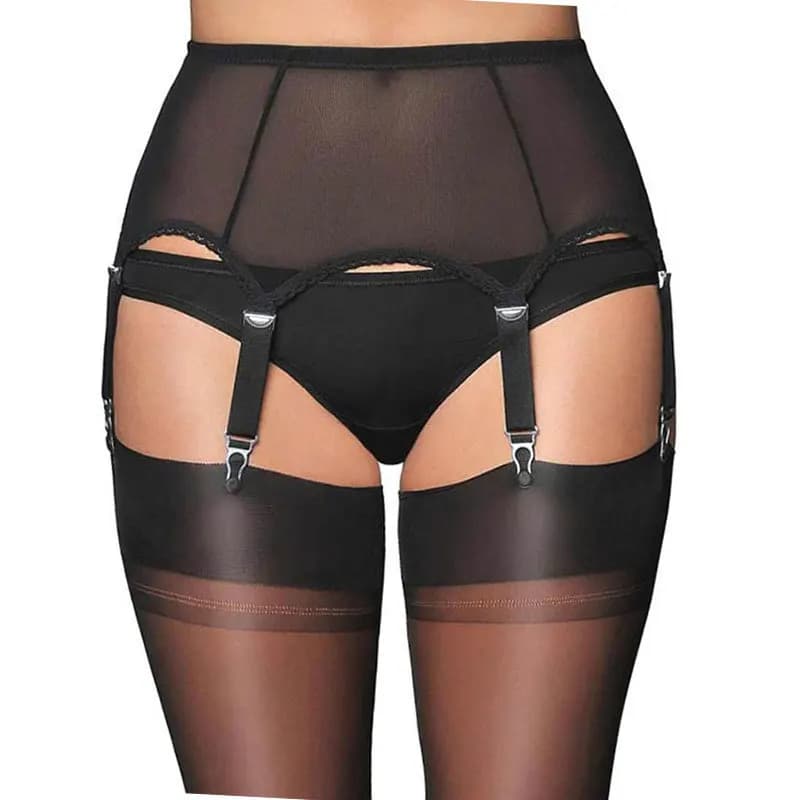 Reggicalze a vita alta vintage da donna sexy Reggicalze in rete Cinghie Reggicalze Reggicalze per coscia Bondage Lingerie Reggicalze