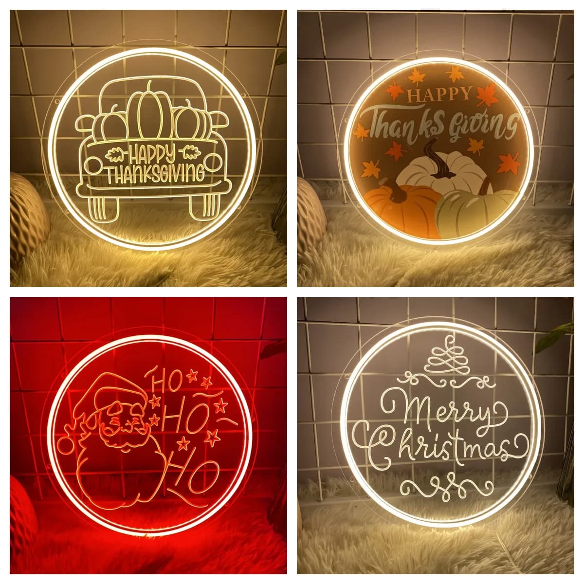 Buon Natale Neon Led Sign Insegne intagliate in 3D Luci notturne USB Camera da letto Decorazioni per feste Decorazione natalizia Luci al neon di Capodanno