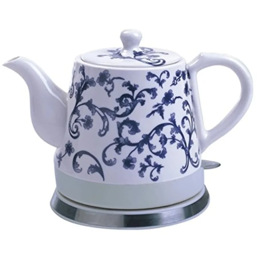 1500W Ceramic Electric Kettle with Stainless Steel Filter, White Body, Quick boiling and Automatic Shutdown
