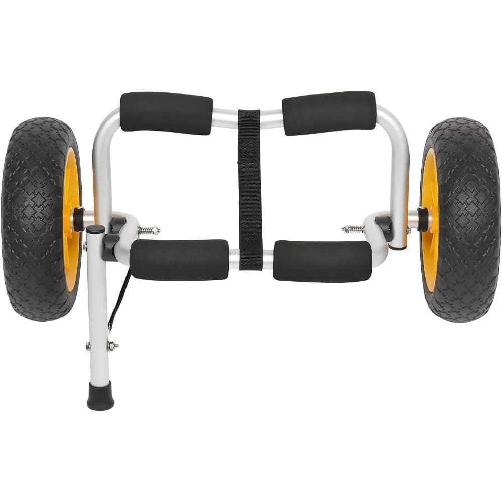 Rimorchio per kayak, pieghevole, telaio in lega di alluminio pressofuso, pneumatici pieni da 10'', carrello con ruote universali per canoa, paddle board, barca