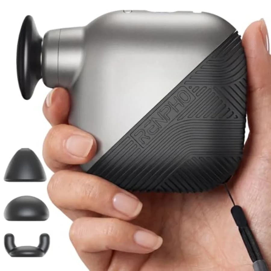 Mini Massage Gun Pocket for Home, Gym, Office, Exterior: Body in Black/Grey, Ultra-Compact and Portable Aluminum Alloy