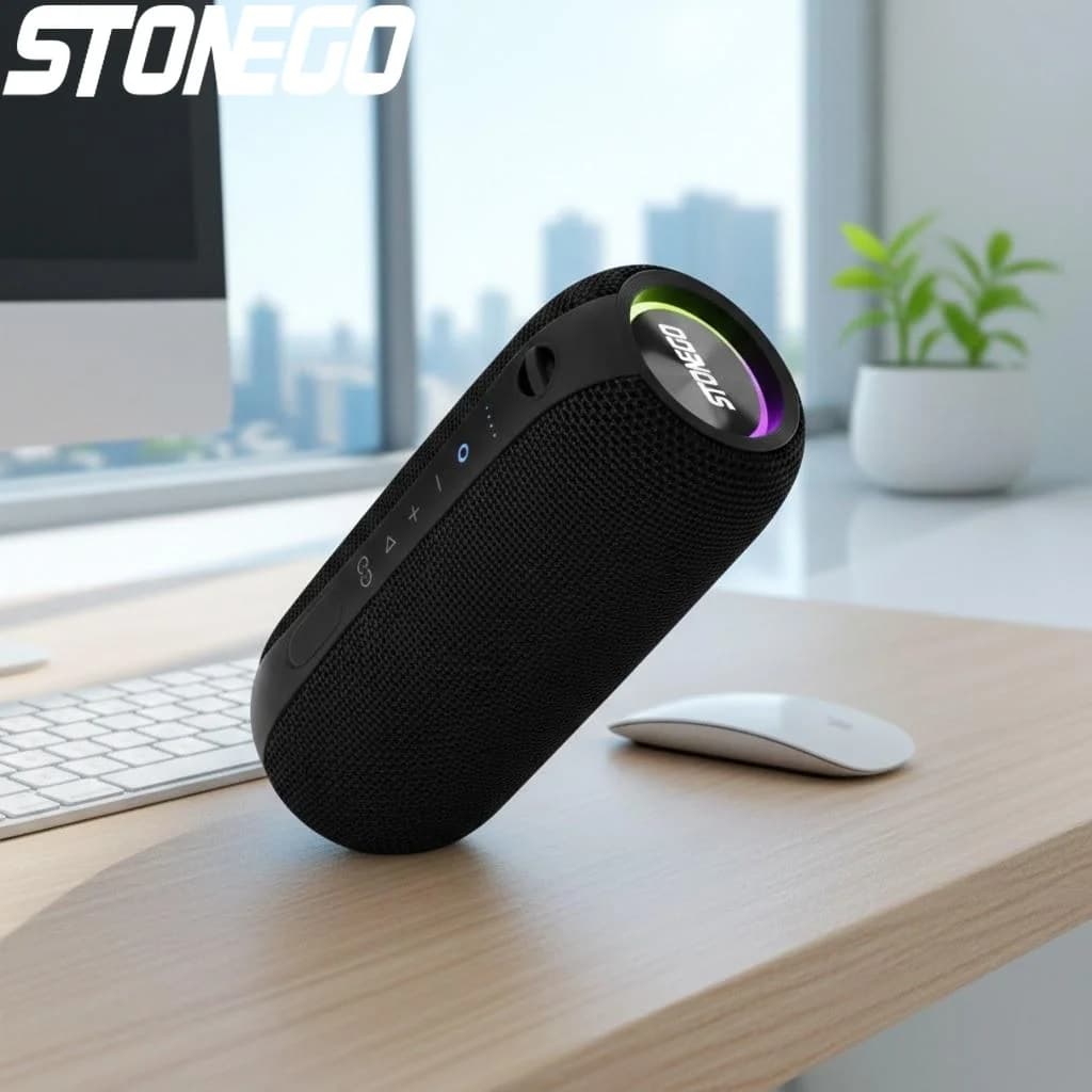Altoparlanti Bluetooth Wireless Stile Punk, Doppi Altoparlanti Trasparenti TWS LED, Audio Portatile con Bassi Potenti 1PC