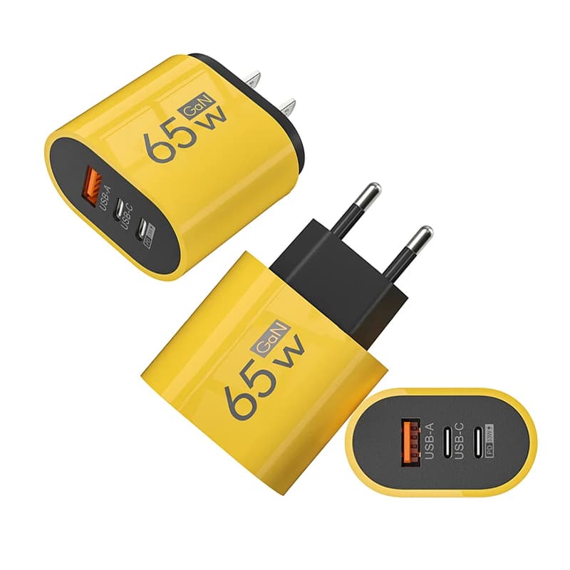 1 pz 65 W GaN caricabatterie per telefono cellulare a ricarica rapida QC3.0 caricabatterie USB tipo C doppio adattatore da parete PD spina UE/USA