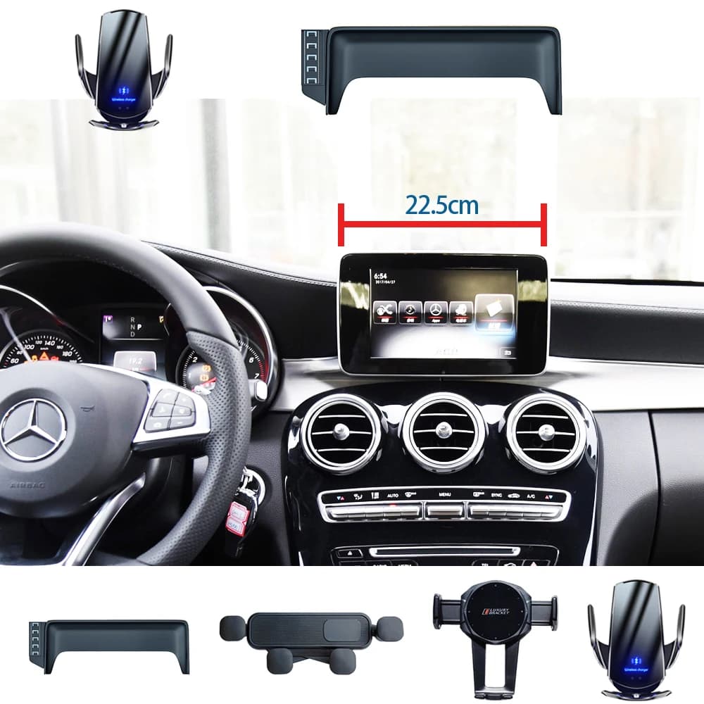 Per Mercedes-Benz GLC 2016 2017 2018 2019 C253 X253 Supporto per telefono per auto Schermo da 7 pollici Base fissa Navigazione Supporto di ricarica wireless