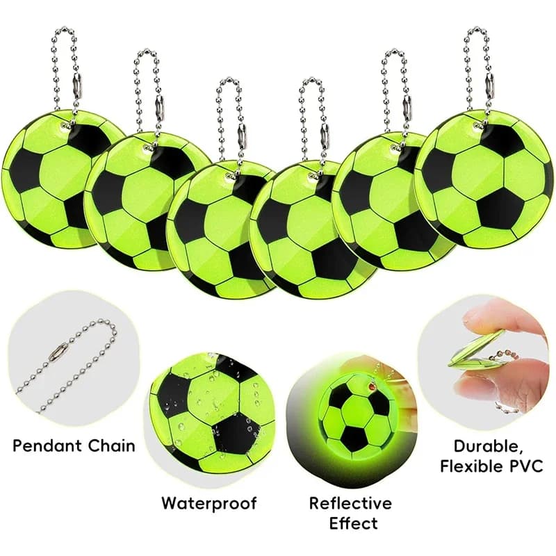 Portachiavi riflettente da calcio da 5/10/20 pezzi, perfetto per l'allenamento di gruppo come accessorio da appendere allo zaino