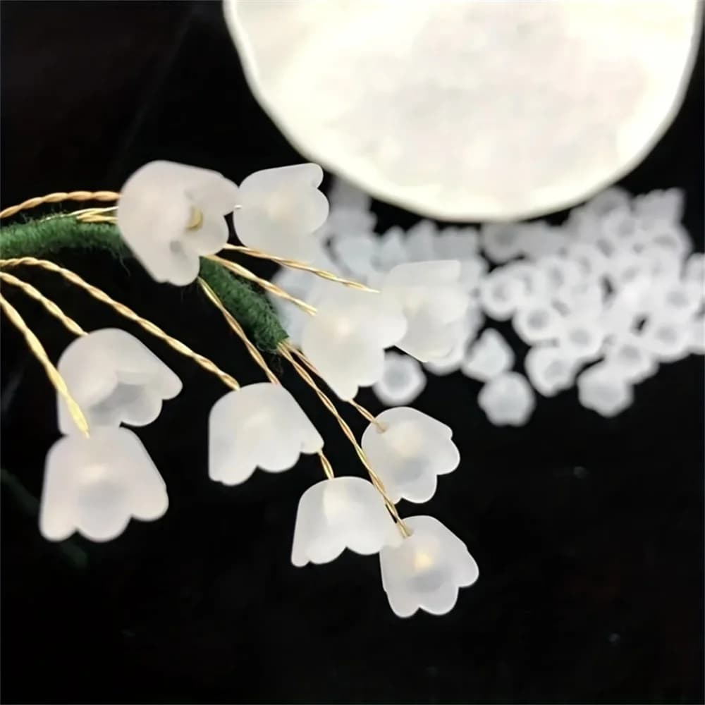 50/100pcs white small bell orchid wind chime flower bead can be made into a bracelet necklace ring DIY handmade small gift