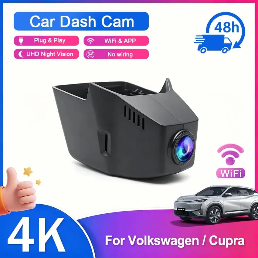 4K 2160P Plug and Play UHD Car Dash Cam Camera Night Vision for Volkswagen VW Arteon 2017-2024 / Cupra Formentor 2021-2025