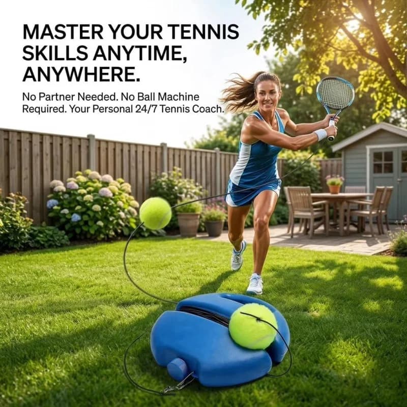 Portable Rebound Tennis Ball Solo Training Tool Improve Hand-eye Coordination Practical Practice Gear Outdoor Tennis Exercise
