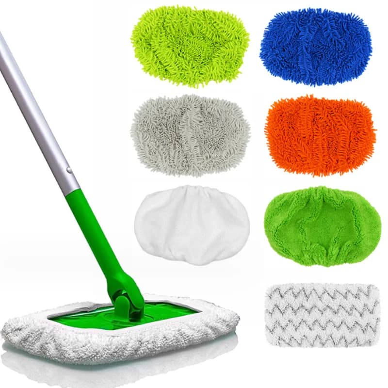 Tampone di ricambio per mop Panno per mop Tampone riutilizzabile per spazzatrice Tampone in microfibra lavabile Tampone per pulizia per bagno Cucina Soggiorno