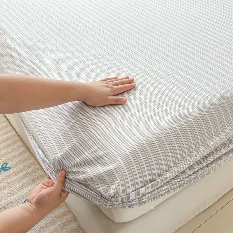 Lenzuolo stile striscia Lenzuolo con angoli in puro cotone Queen/King Size Biancheria da letto per adulti Copriletto per bambini sabanas (la federa necessaria l'ordine)