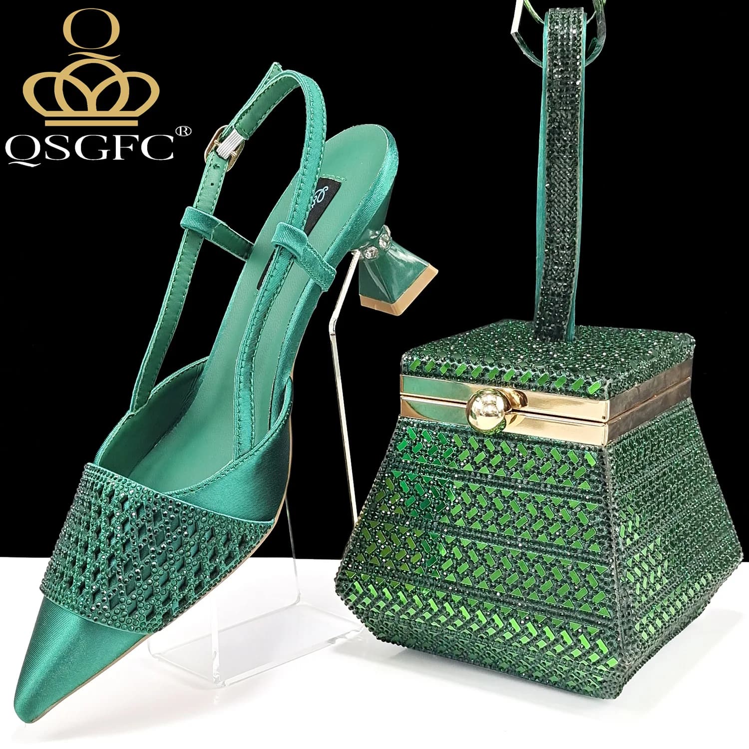 Scarpe da festa e borsa di nuovo stile Decorazione di paillettes alla moda Set di scarpe e borse alla moda da donna per banchetti nuziali