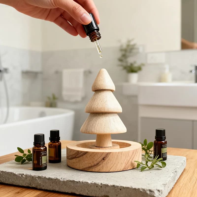 Diffusore di oli essenziali Mini albero di Natale Shabili Diffusore di aromi in legno, deodorante per ambienti naturale per decorazioni per la camera da letto dell'auto, regalo per il festival
