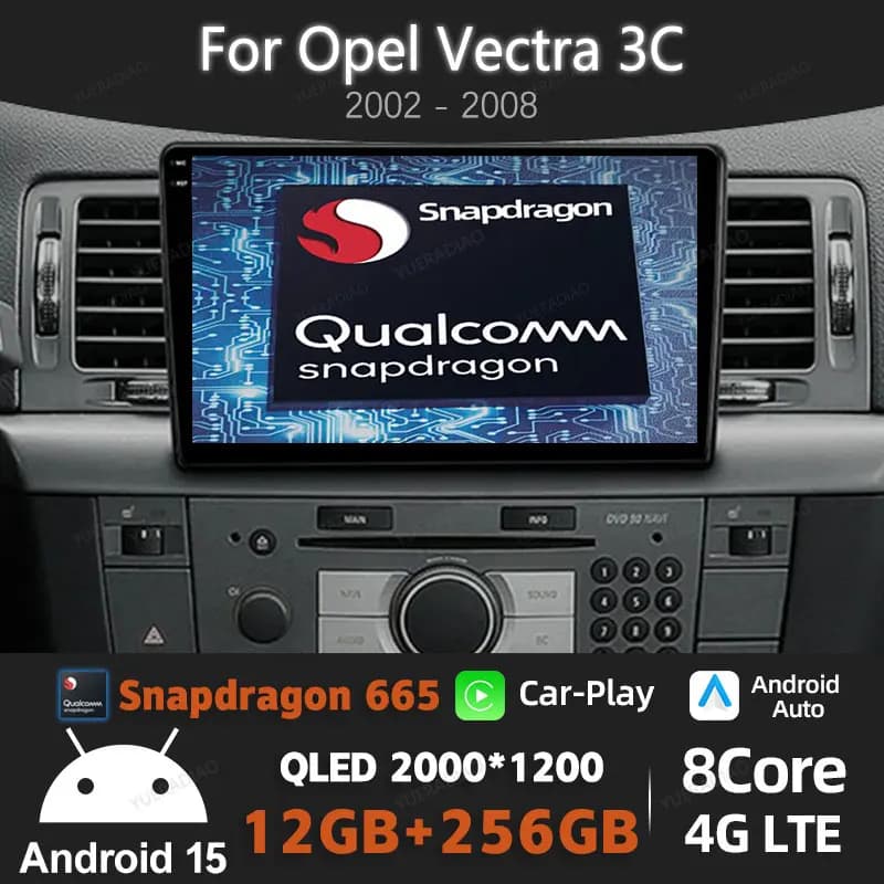 Android 15 Carplay Auto Per Opel Vectra 3 C 2002 2003 2004 2005 2006 2007 2008 Autoradio Lettore Video Multimediale WIFI + 4G QLED