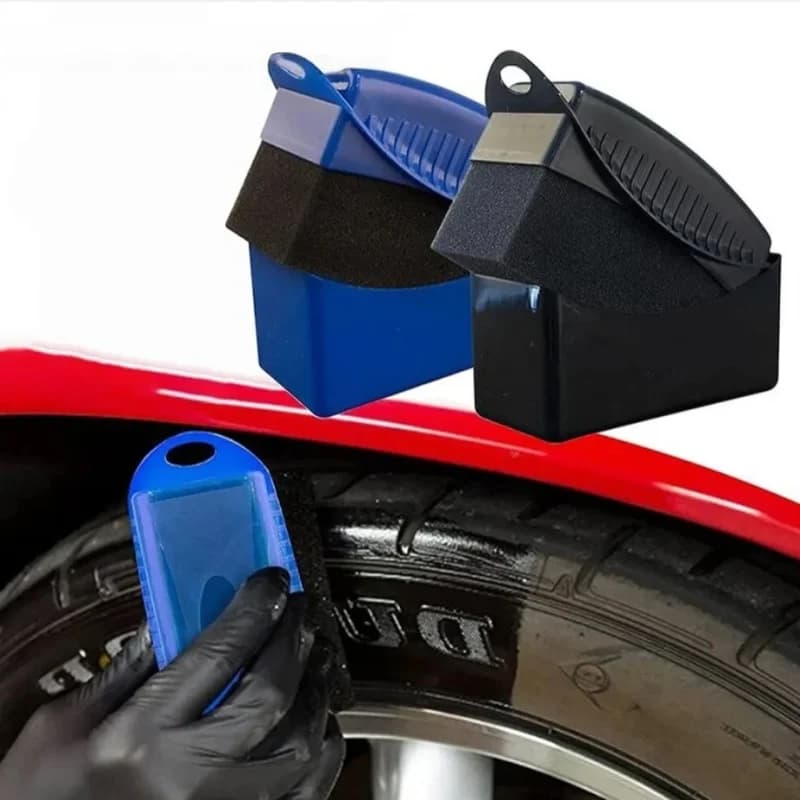 Spugna per Lucidatura e Ceratura Ruote Auto, Spazzola in ABS per Pulizia Pneumatici, Applicatore per Dettagli e Trattamento