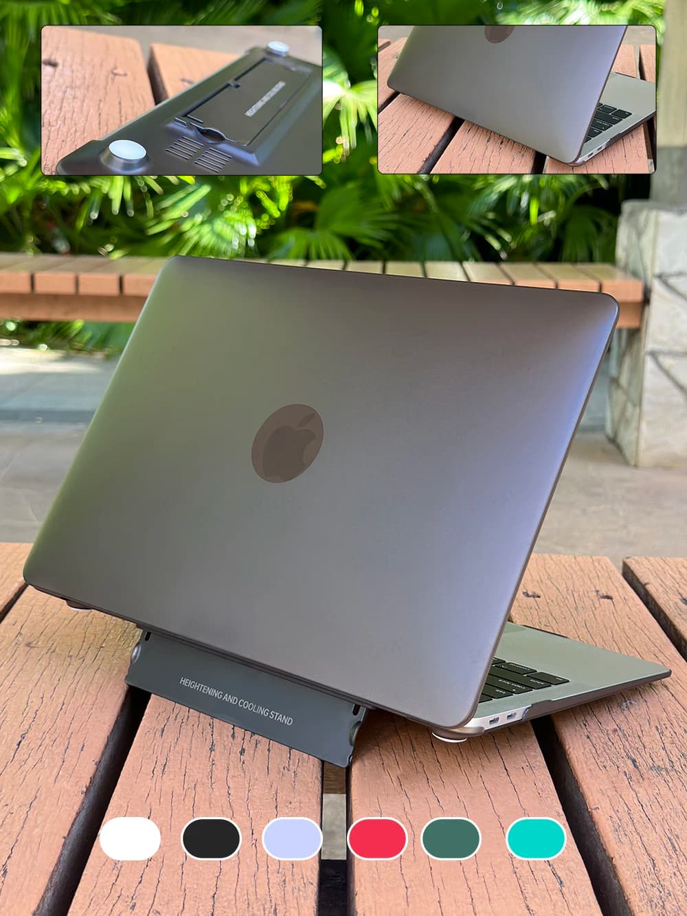 Custodia per laptop con supporto 2025 M5 senza impronte digitali per MacBook Pro 14 16 Air 13 15.3 13.6 custodia M4 Max M3 M1 M2 Air (Intel, 2020 2017)