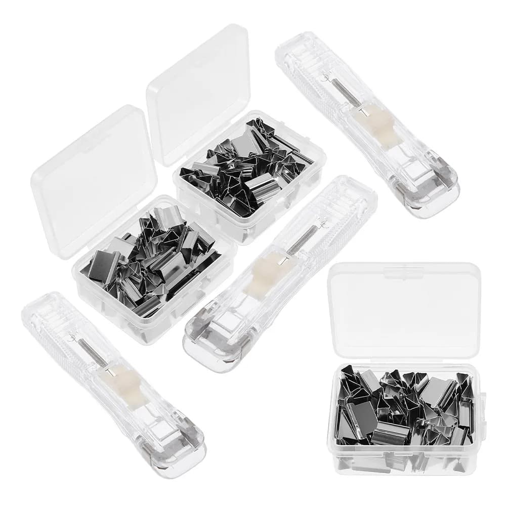 3 Set di Fermagli a Pressione Riutilizzabili Senza Graffette, Dispenser Trasparente per Fermagli per Ufficio, Scuola, Casa, Clip per Raccoglitori Ricaricabili